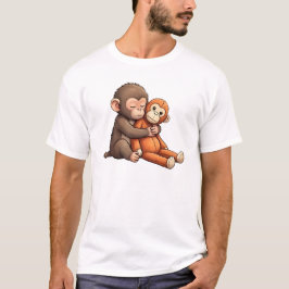 Punch The Baby Monkey Design T-Shirt