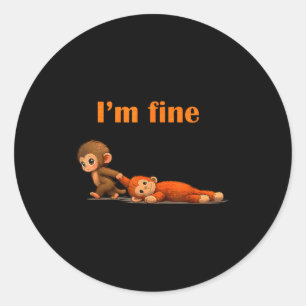 Punch the monkey Kuscheltier Meme Runder Aufkleber