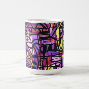 Punchbowl-Bold Farbige Handgemalte Abstrakte Kunst Kaffeetasse