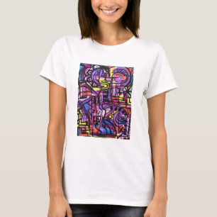 Punchbowl-Bold Farbige Handgemalte Abstrakte Kunst T-Shirt