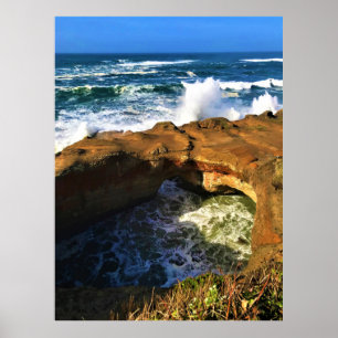 Punchbowl des Teufels, Newport, Oregon Poster