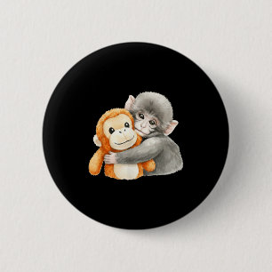 Punchkung der Affe, der das Kuscheltielfreund-Meme Button