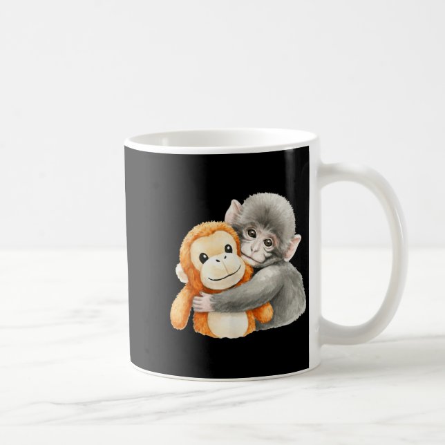 Punchkung der Affe, der das Plüschfreund-Meme hält Kaffeetasse (Rechts)