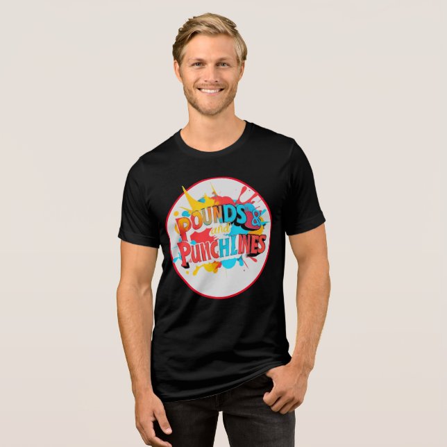 "Punchline Pfund" Tri-Blend Shirt (Vorderseite voll)