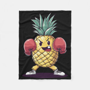 Punchy Ananas Fruit Fighter Spaß Fleecedecke