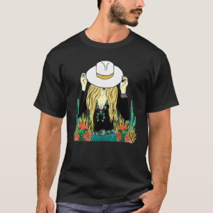 Punchy Cowgirl Western Südstaaten Kaktus Howdy T-Shirt