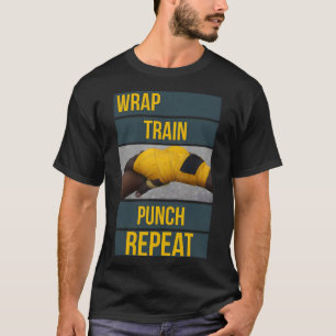 Punchy Grafik Wrap Train Punch Wiederholung, Boxen T-Shirt