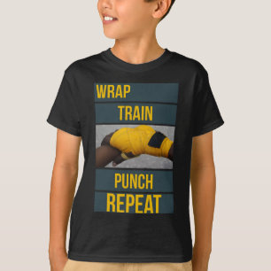 Punchy Graphics Wrap Train Punch Repeat, Boxen Kic T-Shirt