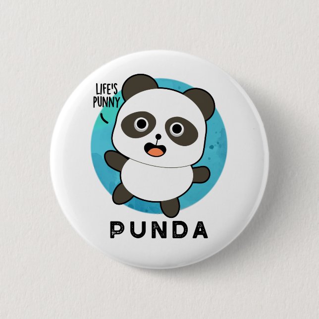 Punda Funny Animal Panda Pun Button (Vorderseite)