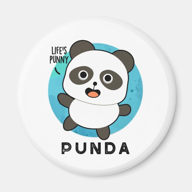 Punda Funny Animal Panda Pun Magnet (Vorne)