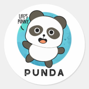 Punda Funny Animal Panda Pun Runder Aufkleber
