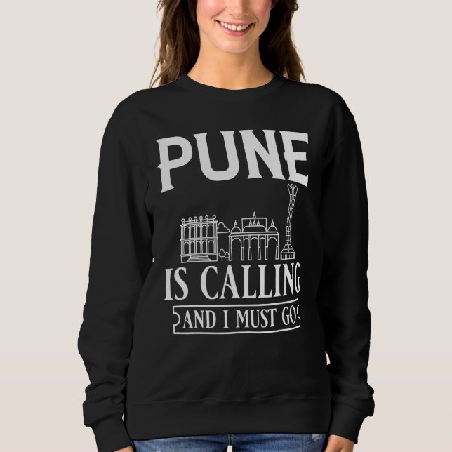 Pune India City Skyline Map Travel Sweatshirt (Vorderseite)