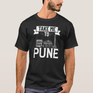 Pune India City Skyline Map Travel T-Shirt