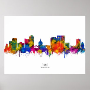 Pune Maharashtra Skyline Poster