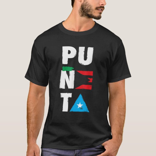 Puneta Bandera Puerto Rico Flag erschüttert T-Shirt (Vorderseite)
