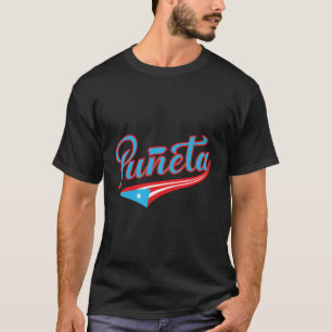 Puneta Bandera Puerto Rico Flaggenhandschrift T-Shirt