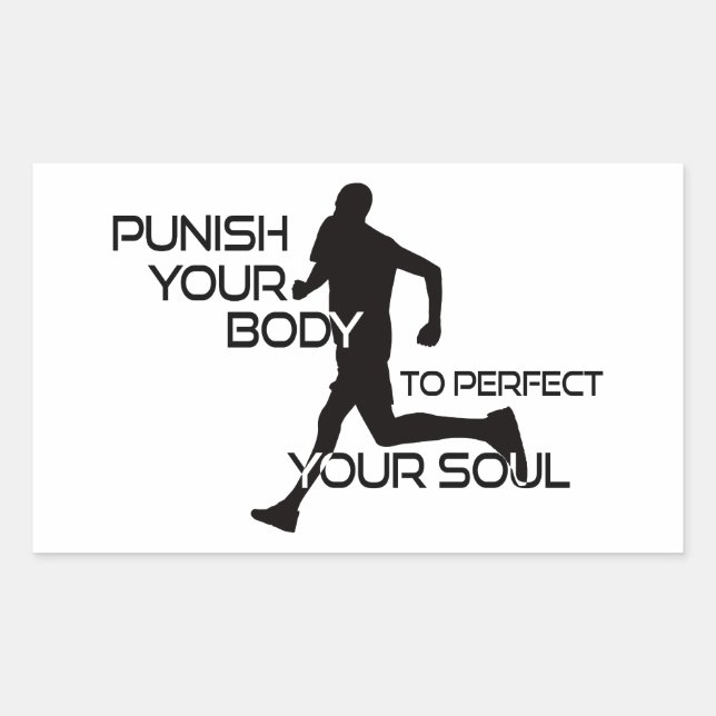 Punish Your Body To Perfect Your Soul Runner Rechteckiger Aufkleber (Vorderseite)