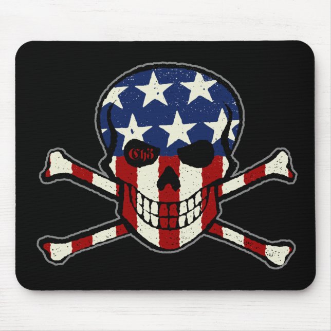 Punisher-Schädel-Americanaflaggen-Grafik Mousepad (Vorne)