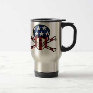Punisher-Schädel-Americanaflaggen-Grafik Reisebecher