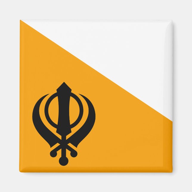 Punjab Sikh Holy Flag Sikhism Nishan Sahib Magnet (Vorne)