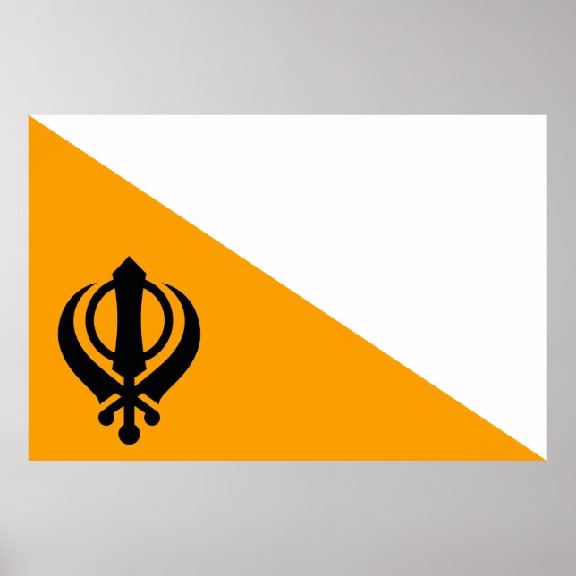Punjab Sikh Holy Flag Sikhism Nishan Sahib Poster (Vorne)