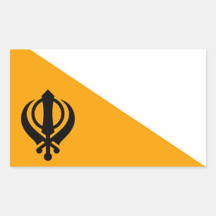 Punjab Sikh Holy Flag Sikhism Nishan Sahib Rechteckiger Aufkleber