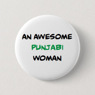 Punjabi-Frau, großartiger Kaffeebecher Button
