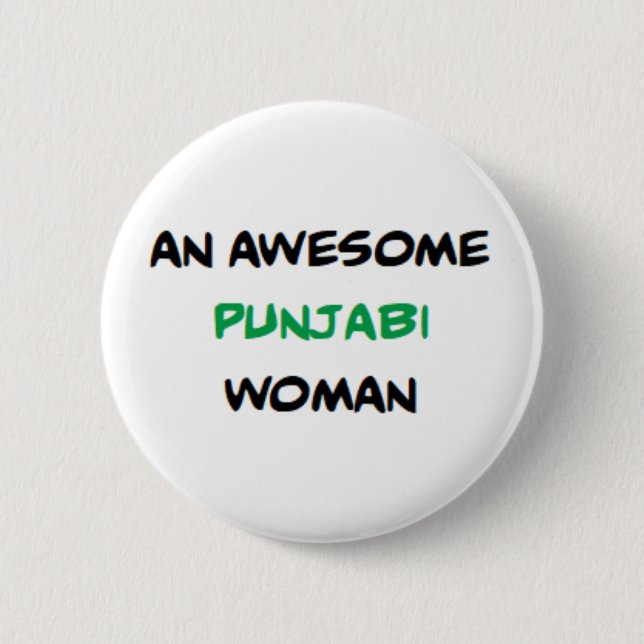 Punjabi-Frau, großartiger Kaffeebecher Button (Vorderseite)