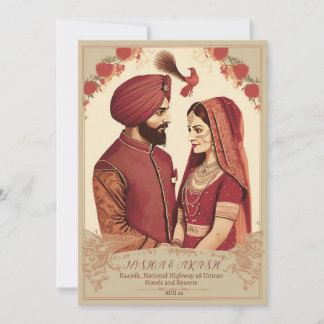 punjabi Hochzeitskarte Einladung