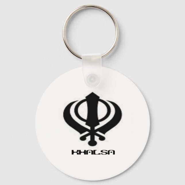 Punjabi Khanda Sikh Khalsa Design Merchandise Schlüsselanhänger (Vorderseite)