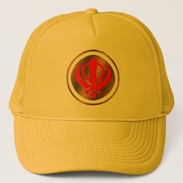 Punjabi Khanda SikhKhalsa Abziehbild-Hutentwurf Truckerkappe (Vorderseite)