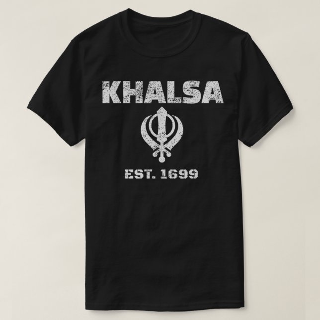 Punjabi Sikh Khanda Khalsa gegründet 1699  T-Shirt (Design vorne)