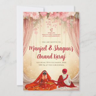 Punjabi Wedding Cards Anand Karaj Einladungen