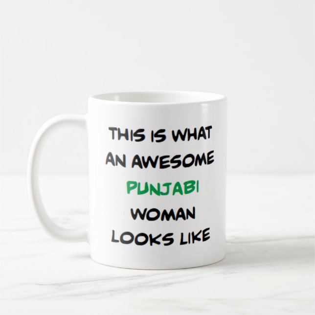 punjabi woman, awesome coffee mug kaffeetasse (Links)