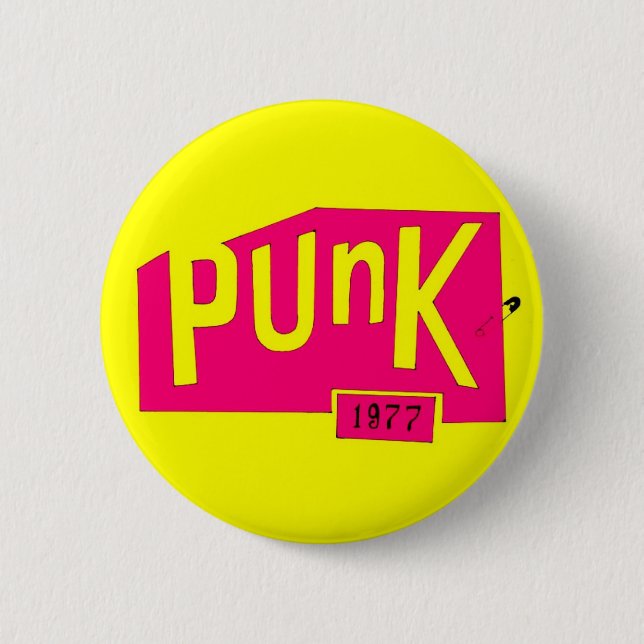 "Punk 1977" Pinback Knopf Button (Vorderseite)