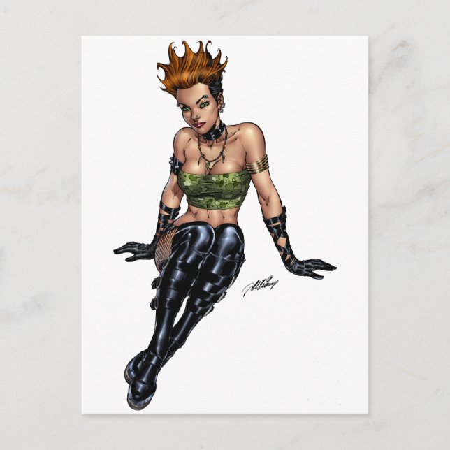 Punk Alternative Girl von Al Rio Postkarte (Vorderseite)