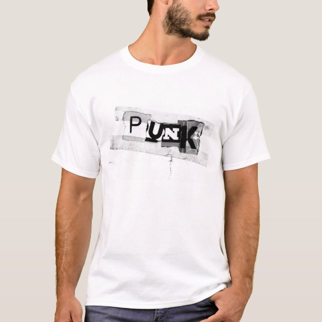 PUNK auf Weiß T-Shirt (Vorderseite)