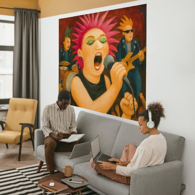 Punk-Band - großes Kunstdruck auf Leinwand (Punk Concert Art Print)