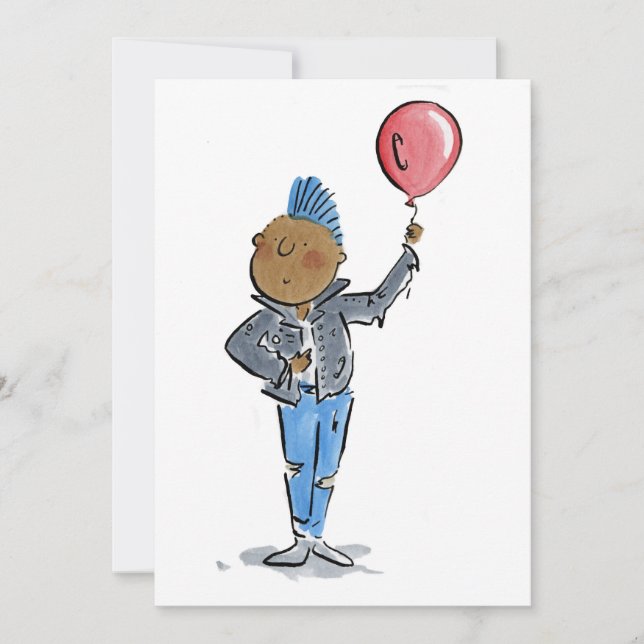 Punk Birthday Einladung (Vorderseite)