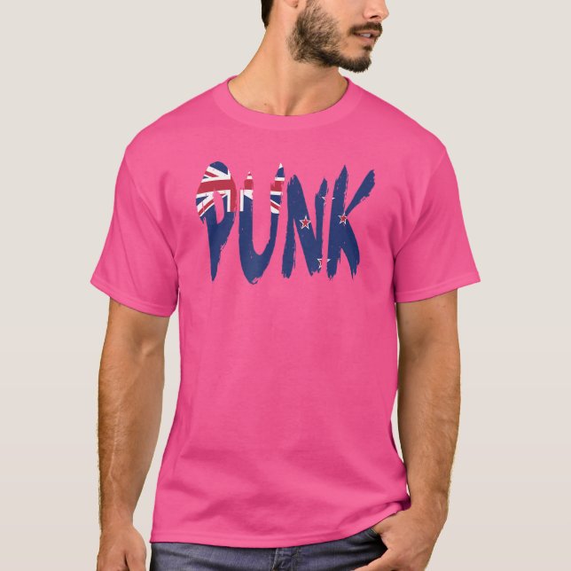 Punk bis ich Neuseeländische Flagge Kiwi Edition D T-Shirt (Vorderseite)