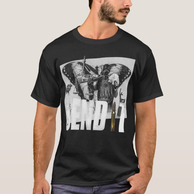 Punk Black Justice Rebellion T-Shirt (Vorderseite)