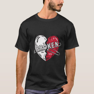 Punk Broken Heart Design T-Shirt