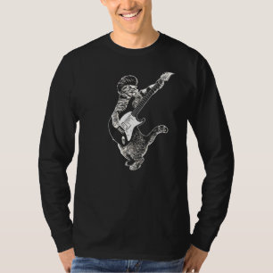 Punk Cat Playing Gitarre Electric Acoustic Bass Pl T-Shirt