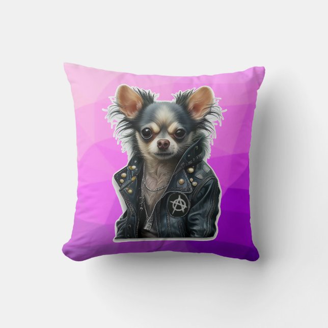 Punk Chihuahua Dog Kissen (Vorderseite)