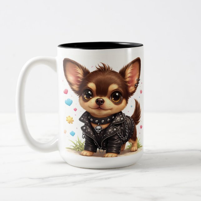 Punk Chihuahua Style Kaffeetasse (Links)