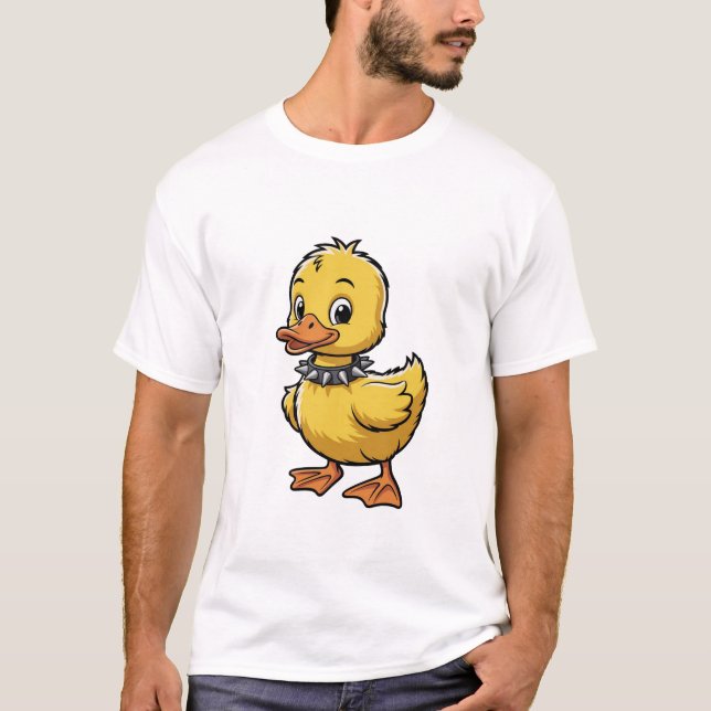 Punk Duckling – Funny Rebel Animal Art T-Shirt (Vorderseite)