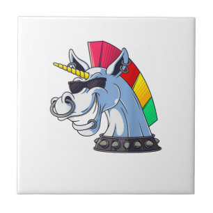 Punk Einhorn Lustig Ironisch Cool Einhorn Punk Roc Fliese