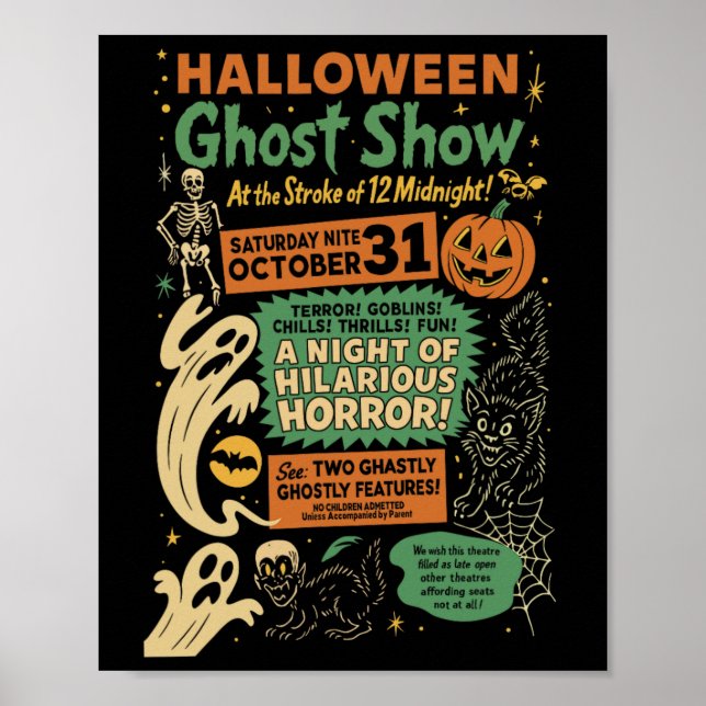 Punk Funny Horror Spooky Halloween Ghost Show Ghos Poster (Vorne)