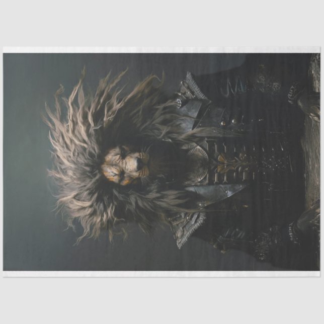 Punk Gang African Lion in Leather Decoupage Seidenpapier (Vorderseite)