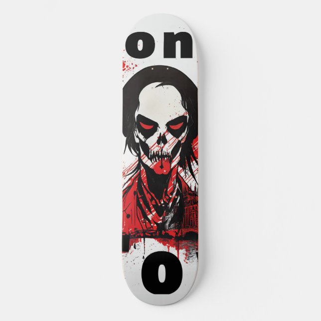 Punk Geschenk London England Zombie Rot Horror Skateboard (Vorderseite)